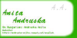 anita andruska business card